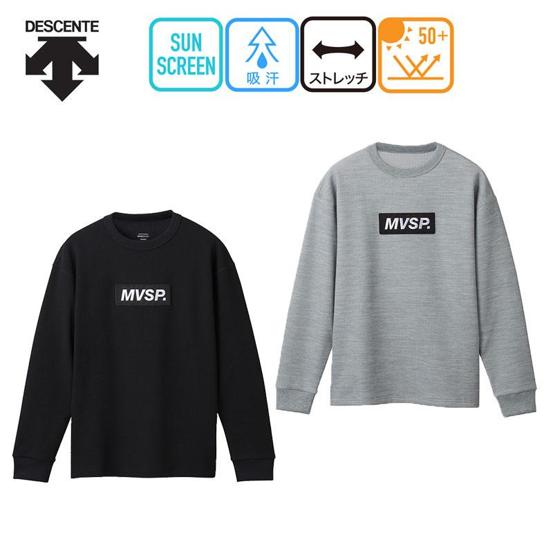 デサント S.F.TECH ボックスロゴ ワッフルクルー メンズレディース 長袖 トレーナー スウェット スポーツ トレーニング 練習 普段着