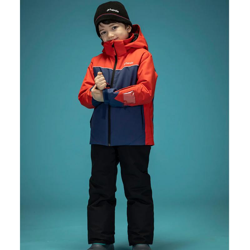 美品 phenix ジュニア スキーウェア上下セット150 撥水 防寒 ネイビー フェニックス（PHENIX） （キッズ）ジュニア スキーウェア 上下セット