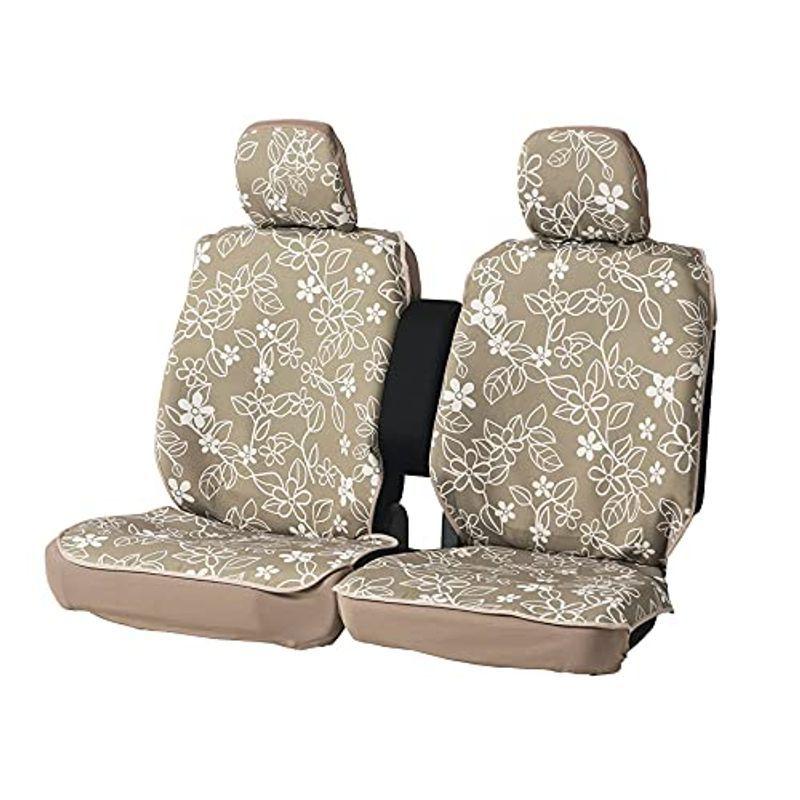 ボンフォーム 高い品質 シートカバー リーフスタイル 軽 普通車 ベージュ 取付簡単 4337 52be バケット 2 エプロン2枚