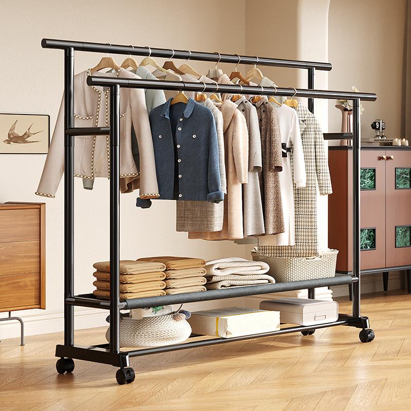 ハンガーラック フック付き 衣類収納 洋服掛け 高耐荷重 大容量 頑丈 2 