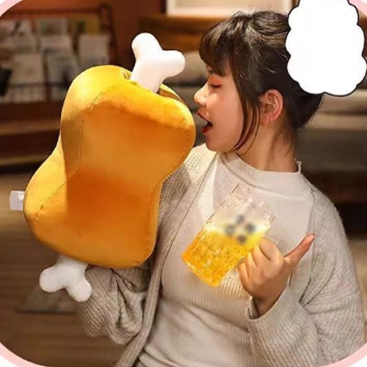 マンガ肉モチーフ】骨付き肉抱き枕 ぬいぐるみクッション 添い寝
