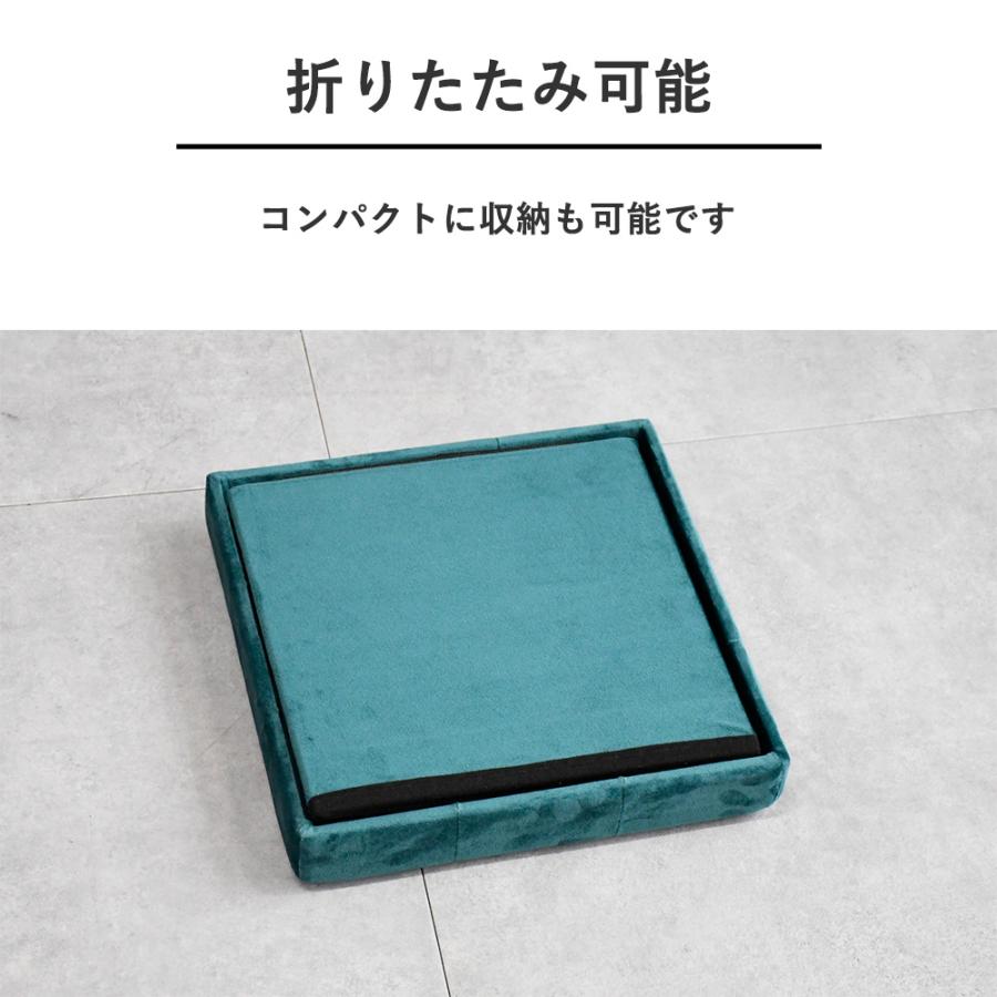 スツール コンパクト 収納BOX おしゃれ ベロア調 オットマン 収納
