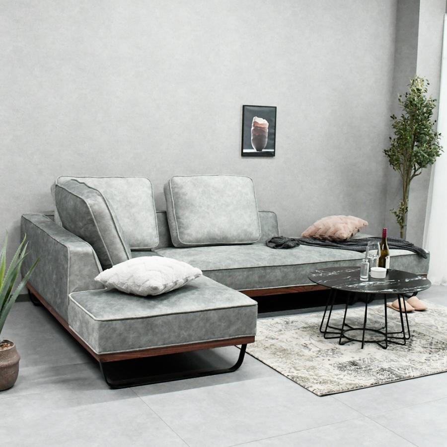 【りよ】分割出品③ カウチソファ　ベージュ　スムーステック カウチソファ スツール付き おしゃれ 北欧 L字 3人掛け コーナー