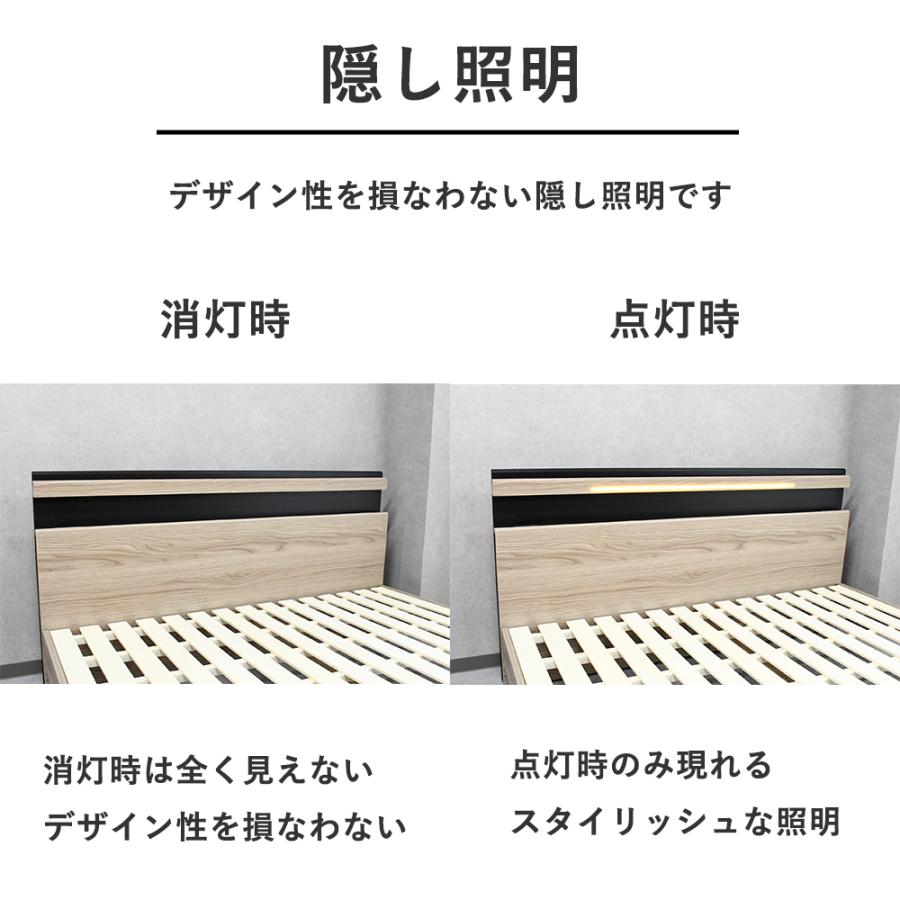 クイーンベッド 収納付き 北欧 フレーム クイーンサイズ 木製 モダン
