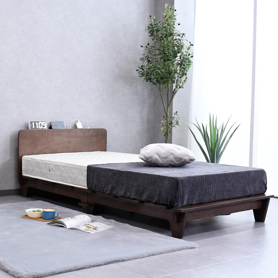 ベッド フレーム 北欧 おしゃれ 簡単組み立て ボルトレス 耐荷重200kg