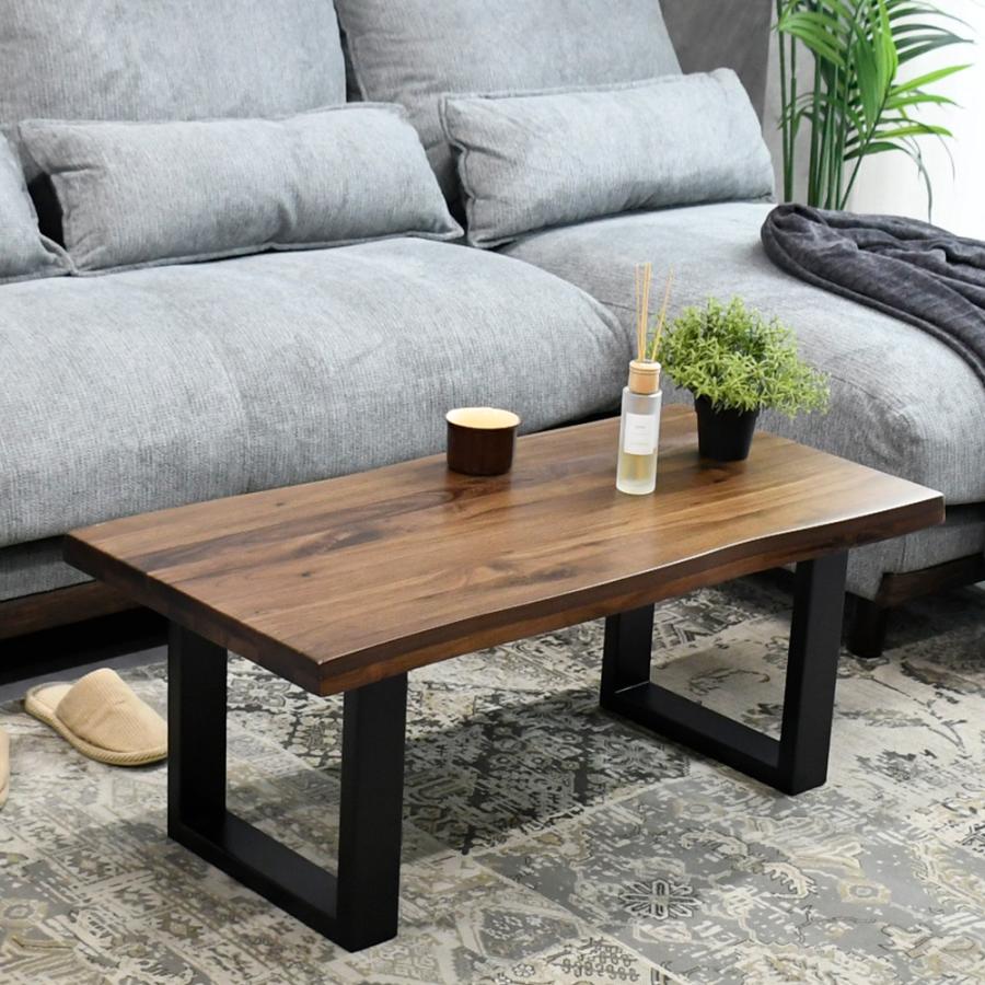 センターテーブル 100cm幅 モダン 一枚板風 おしゃれ 頑丈 和モダン