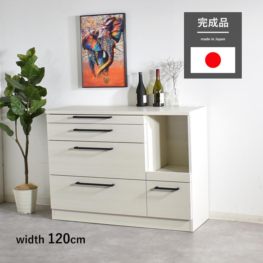 キッチンボード 120cm 完成品 食器棚 ロータイプ コンパクト キッチンボード 120cm 完成品 食器棚 ロータイプ コンパクト