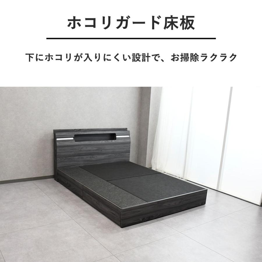 ベッド 収納 コンセント ベッドフレーム 北欧 おしゃれ ダブル シングル ワイドダブル セミダブル フレーム 収納付き ベット シンプル モダン 照明 ホテルライク | ブランド登録なし | 05