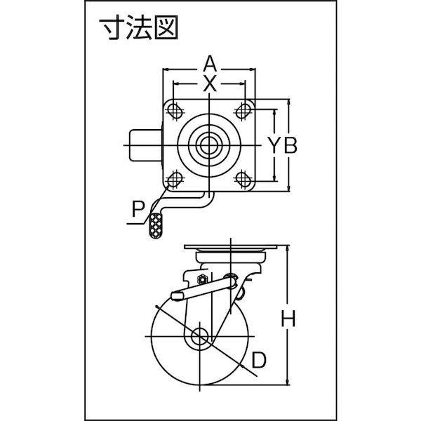 あすつく対応 「直送」 トラスコ中山（ＴＲＵＳＣＯ） ＴＲＵＳＣＯ TYPBJB150A 耐熱性フェノールキャスター 自在ダブルストッパー付 Φ150