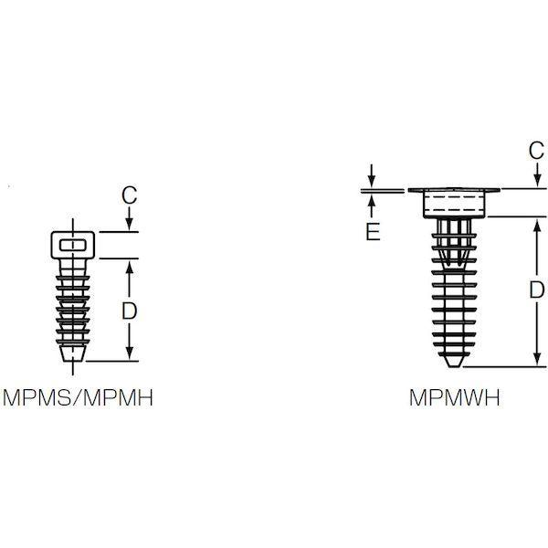あすつく対応 「直送」 パンドウィットコーポレーション MPMS25C0 コンクリート用押し込み型固定具 １００個入 MPMS25-C0 Pandui_2