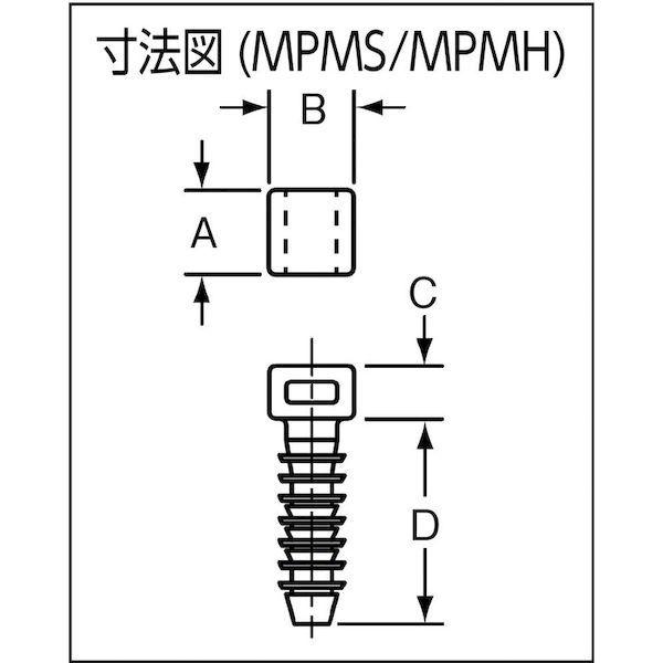 あすつく対応 「直送」 パンドウィットコーポレーション MPMS25C0 コンクリート用押し込み型固定具 １００個入 MPMS25-C0 Pandui_3