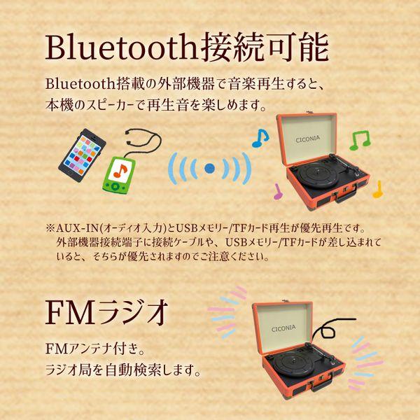 在庫 4562166805418 CICONIA チコニア レコードプレーヤー スピーカー内蔵 bluetooth USBダイレクト レコーディングタ｜ebuhin｜11