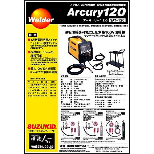 SUZUKID 半自動溶接機アーキュリー120 ノンガス・MIG/MAG兼用 SUZUKID 半自動溶接機アーキュリー120 ノンガス・MIG/MAG兼用