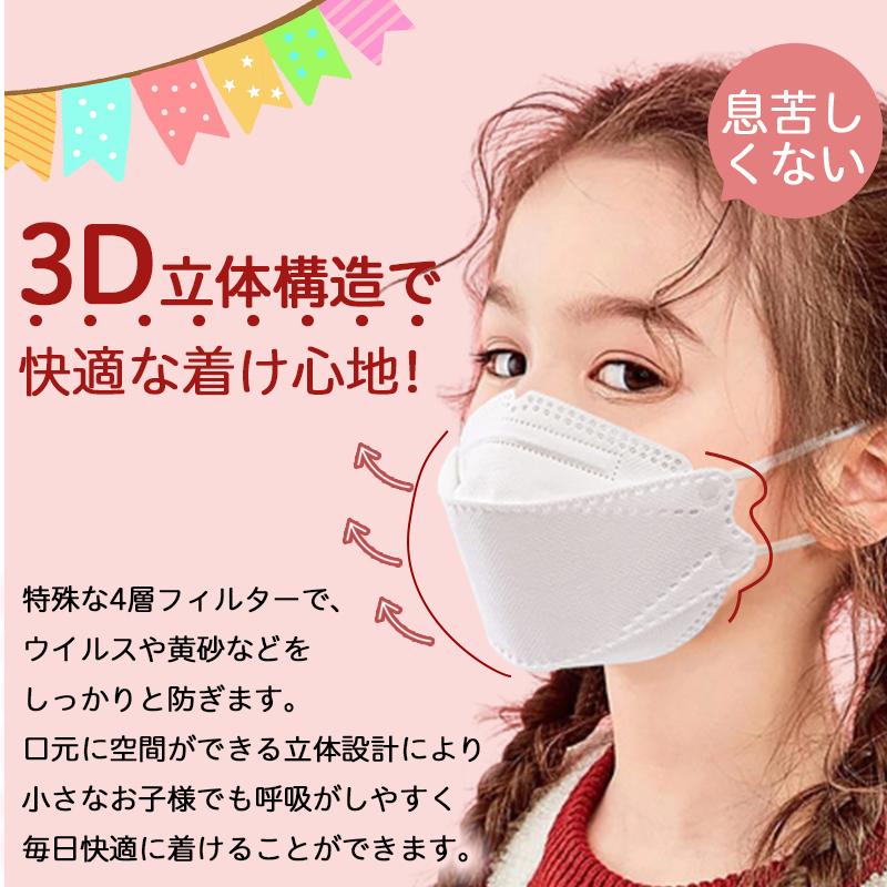 マスク 不織布 立体 50枚 子供 最安値 安い 快適 通気性 使い捨て ホワイト 鼻 痛くない 耳が痛くない 幼児 肌に優しい キッズ 蒸れない 平ゴム まとめ買い｜ec-consulting｜05