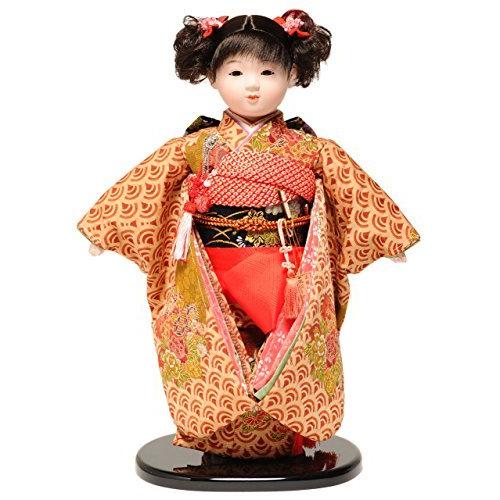 【市松人形】市松人形 13号市松人形：正絹京染衣装(カール)：翠華作【木目込市松人形】【浮世人形】 日本人形