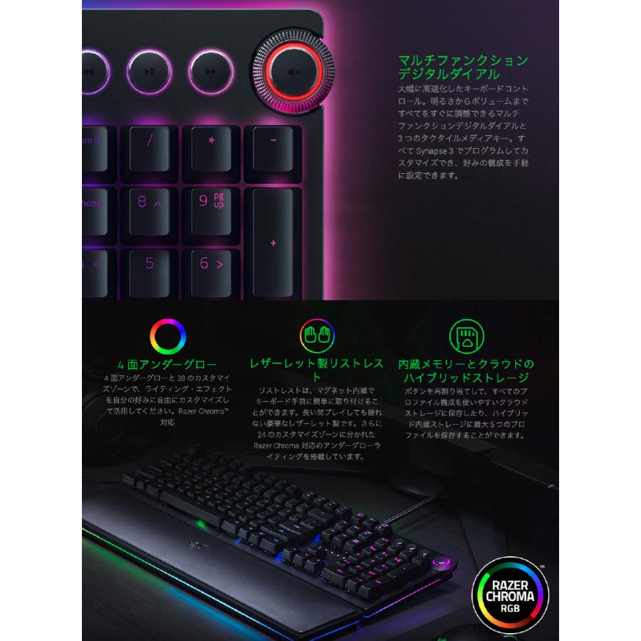 Razer キーボード　RZ03-01871000-R3M1 HUNTSMAN Razer レーザー Huntsman Elite 英語配列 リニアオプティカル