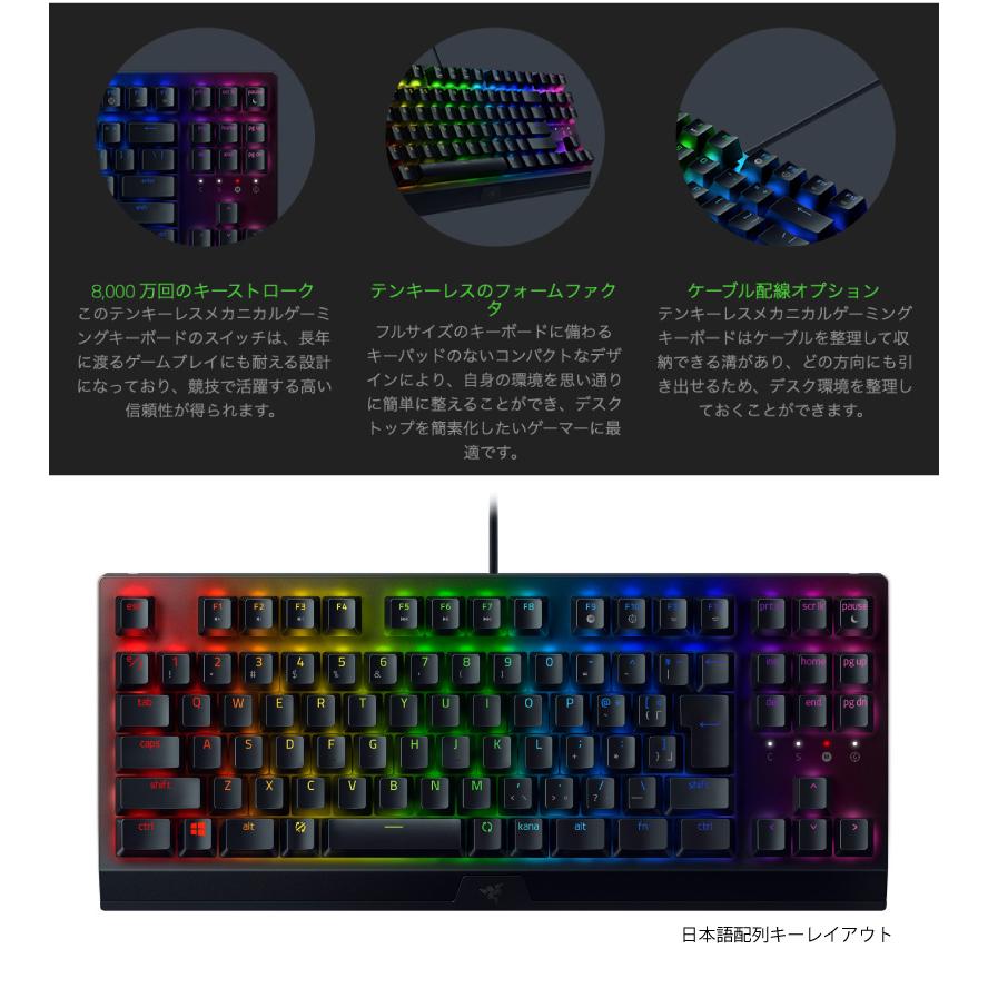 BlackWidow Razer V3 Tenkeyless JP Yellow Switch 日本語配列 BlackWidow Razer V3 Tenkeyless JP Yellow Switch 日本語配列