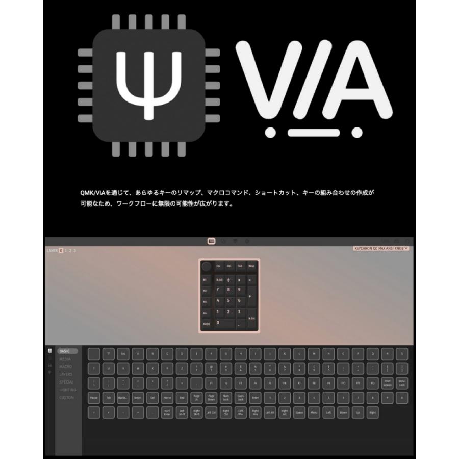 Keychronテンキー Q0 Max 茶軸 カーボンブラック テンキー Q0 Max(茶軸) カーボンブラック Q0M-M3 [有線・ワイヤレス