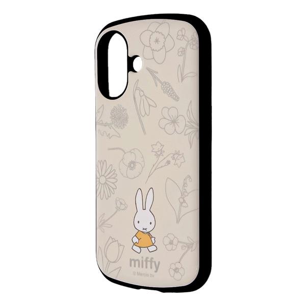 iPhone 16 ケース ミッフィー 超 MiA バンパー ハイブリッドケース フラワー