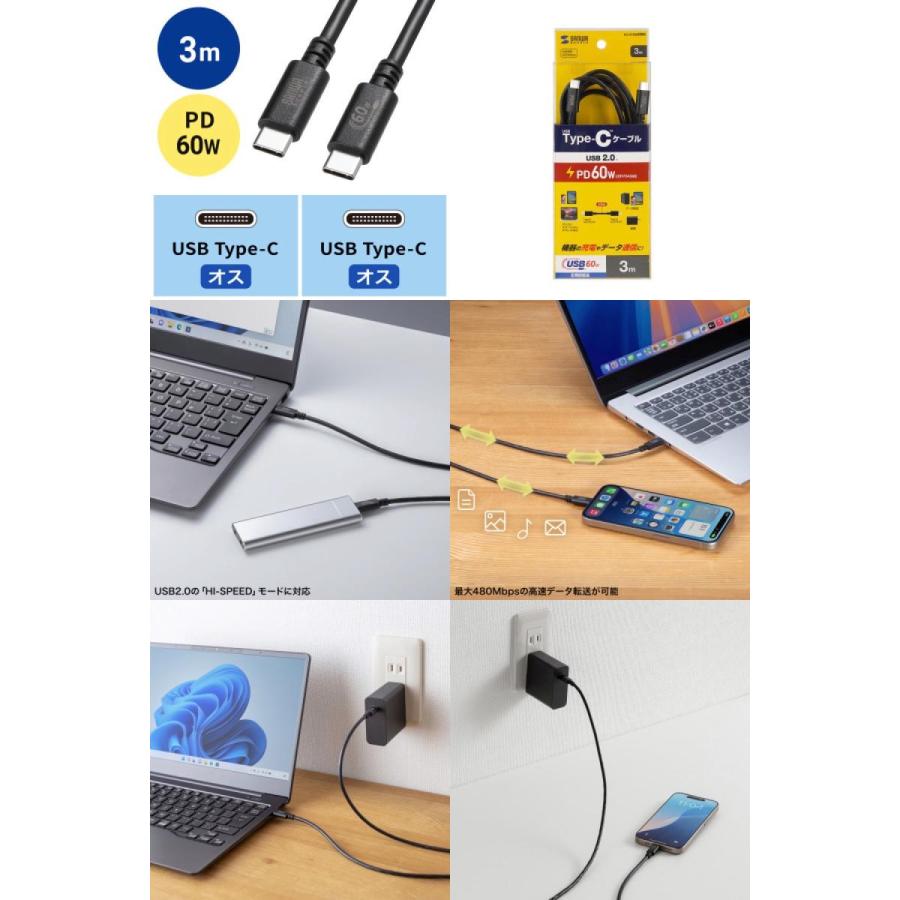 SANWA SUPPLY（サンワサプライ） SANWA USB 2.0 Type-Cケーブル PD対応