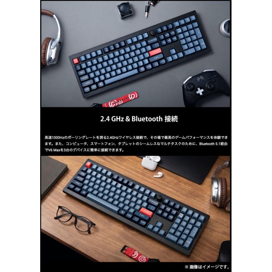 Keychron V6 MAX QMK Mac日本語配列 ホットスワップ Gateron Jupiter スイッチ バナナ軸 RGBライト カスタムメカニカルキーボード_2