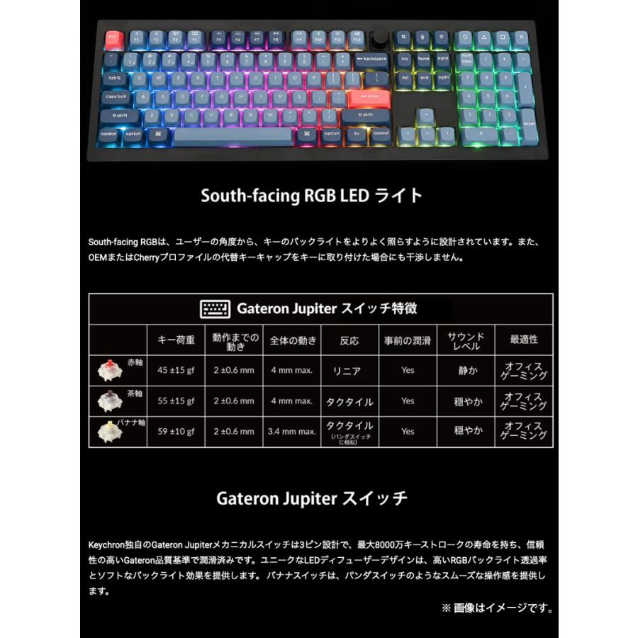 Keychron V6 MAX QMK Mac日本語配列 ホットスワップ Gateron Jupiter スイッチ バナナ軸 RGBライト カスタムメカニカルキーボード_7