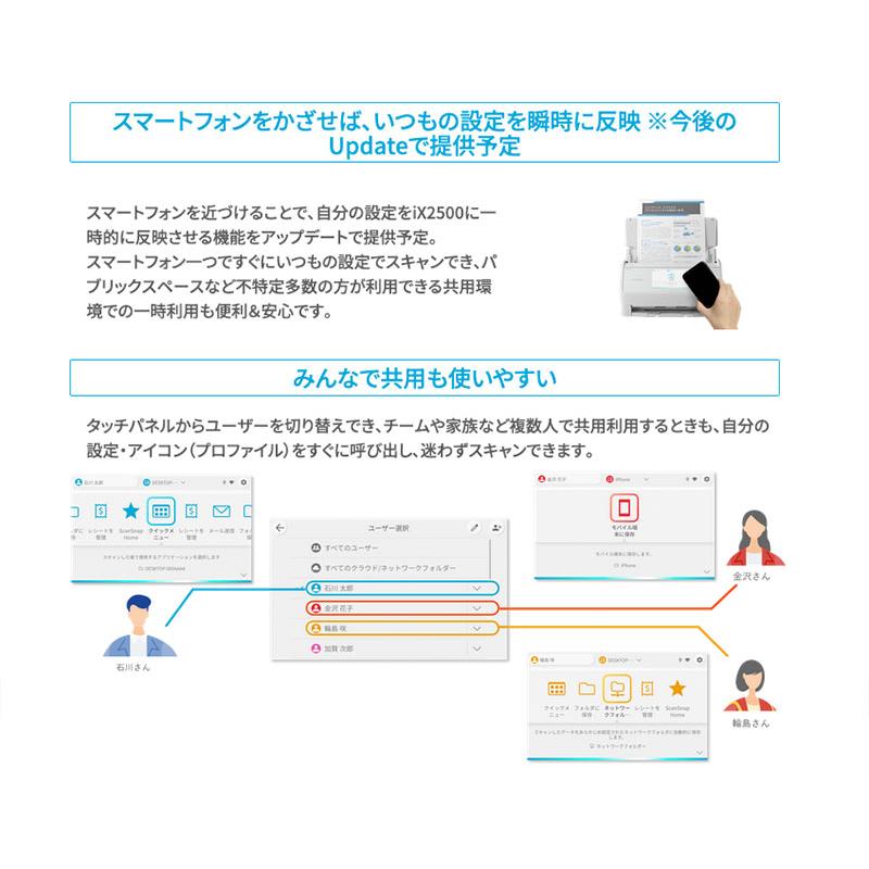 ScanSnap iX2500 PFU リコー スキャンスナップ ドキュメントスキャナー ブラック RICOH ピーエフユー FI-IX2500BKの画像