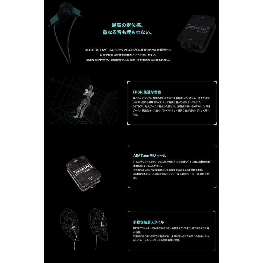 HID-Labs DETECT ゲーミングイヤホン エイチアイディーラボの画像