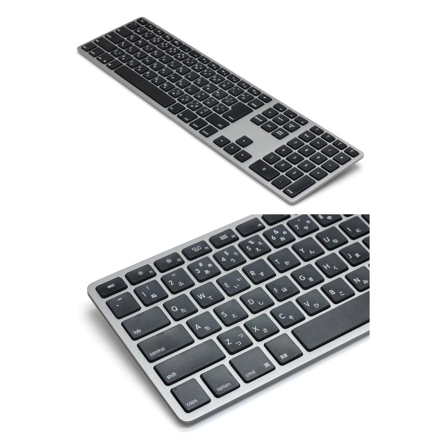 Matias マティアス Wireless Aluminum Keyboard Mac用 日本語配列 Bluetooth フルサイズ キーボード Space gray FK418BTB-JP/3_3
