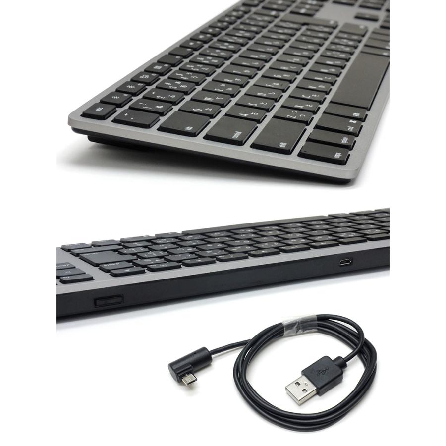 Matias マティアス Wireless Aluminum Keyboard Mac用 日本語配列 Bluetooth フルサイズ キーボード Space gray FK418BTB-JP/3_4