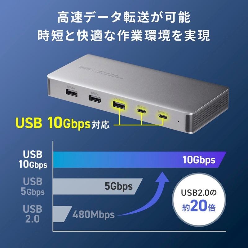 SANWA SUPPLY USB-Cドッキングステーション 4K対応 SANWA SUPPLY（サンワサプライ） SANWA USB Type-C ドッキング