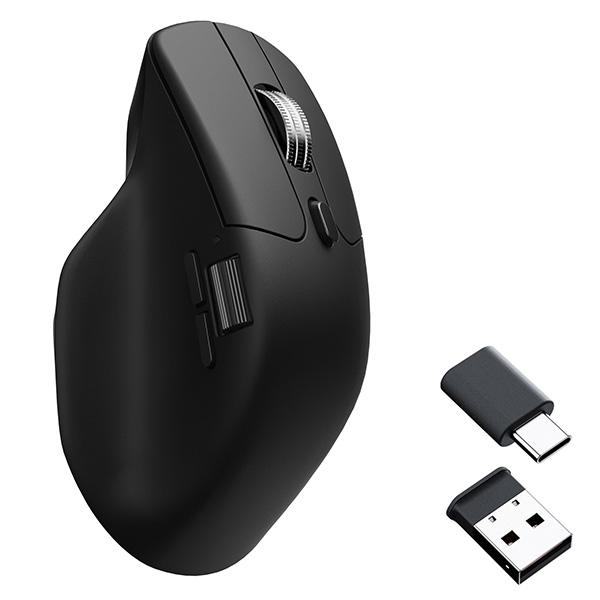 Keychron M6 ワイヤレスマウス オール静音マイクロスイッチ PixArt 3311 有線 Bluetooth 5.1 2.4GHz USB A Type-C レシーバー付属 ブラック