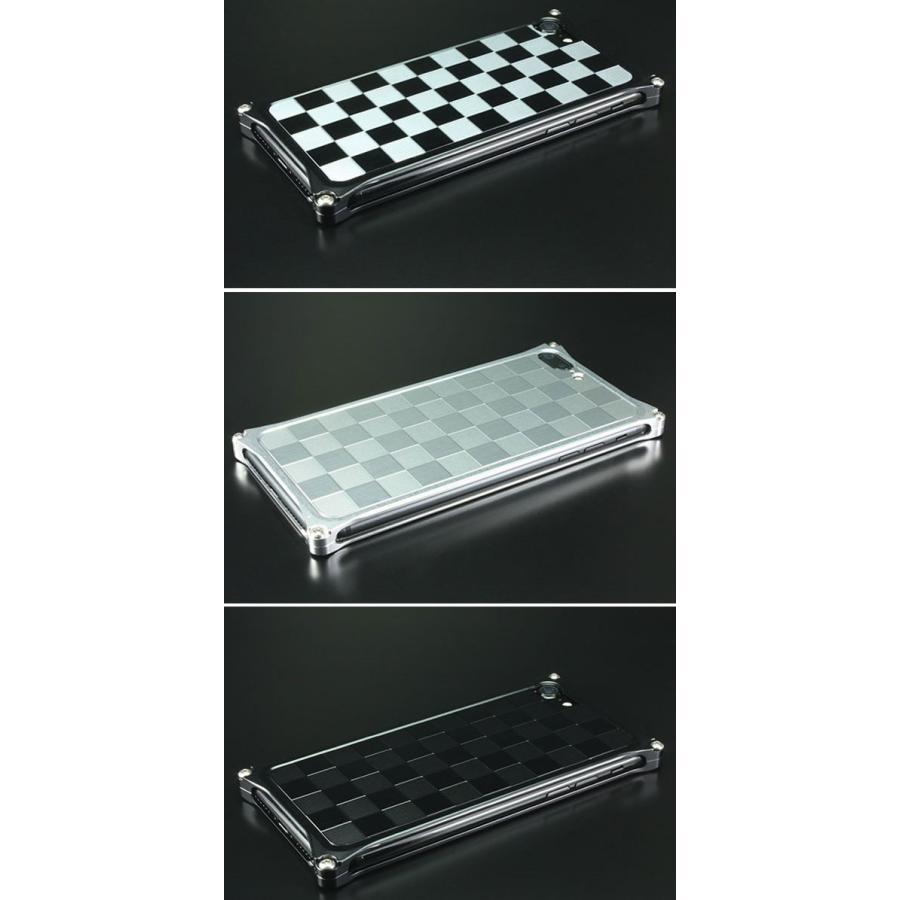 GILD design ギルドデザイン iPhone SE 第3世代 / SE 第2世代 / 8 / 7 アルミパネル市松 ソリッドバンパー対応 シルバー GI-309S | GILD design | 04