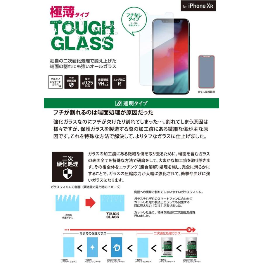 iPhone 11 / XR 保護フィルム Deff ディーフ iPhone 11 / XR TOUGH GLASS 通常 0.25mm DG-IP18MG2F ネコポス送料無料｜ec-kitcut｜02