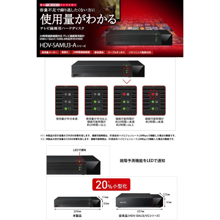 外付けhdd Buffalo バッファロー Usb3 1gen 1対応 24時間連続録画対応 使用量メーター付き 3 5インチ 外付けhdd 2tb ブラック Hdv Sam2 0u3 Bka ネコポス不可 キットカットヤフー店 通販 Yahoo ショッピング