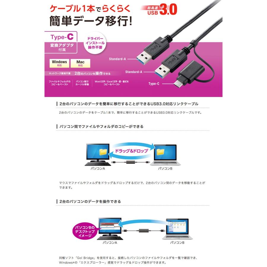 ELECOM（エレコム） データ移行ケーブル リンクケーブル データ移行