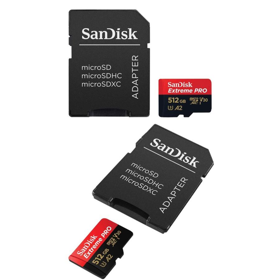 512GB microSDXCカード マイクロsdカード A2 海外パッケージ UHS-I SanDisk U3 SDSQXCZ-512G-GN6MA  W:90MB s Pro Extreme SDアダプター付 V30 R:170MB サンディスクmicrosdカード