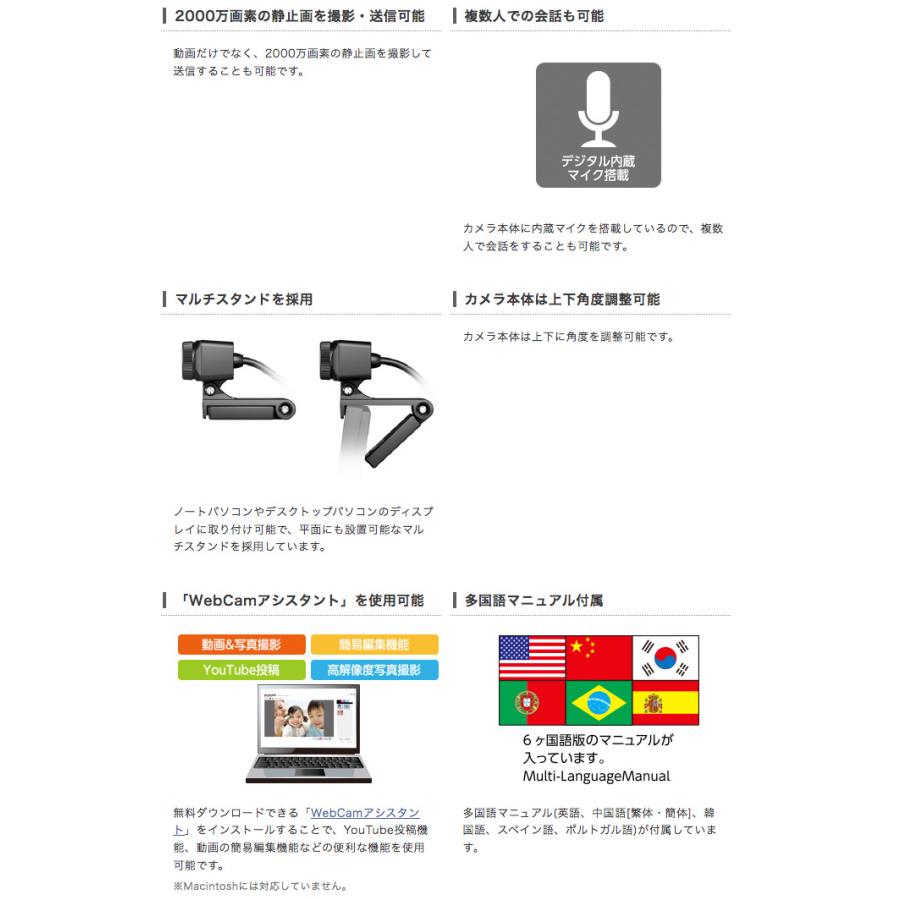 ELECOM（エレコム） 高精細Full HD対応500万画素Webカメラ UCAM