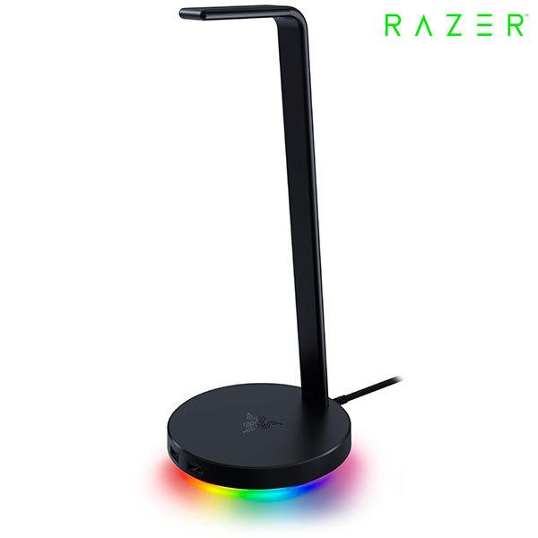 Razer レーザー Base Station V2 Chroma DAC内蔵 3.5mmポート / 2ポート USB 3.1 ハブ 搭載 ヘッドホンスタンド Black