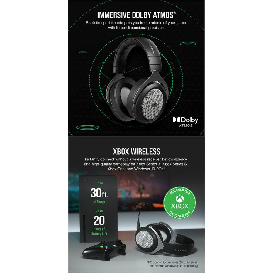 Corsair コルセア Hs75 Xb Wireless Xbox 公式ライセンス取得 ワイヤレスヘッドセット Ca Ap ネコポス不可 キットカットヤフー店 通販 Yahoo ショッピング