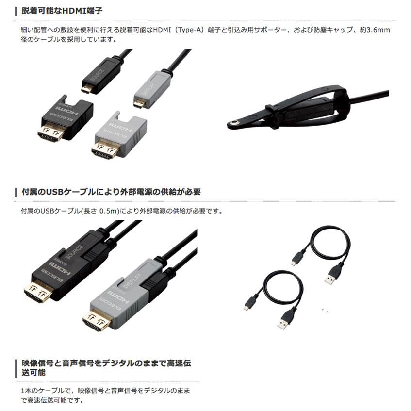 SALE/75%OFF】 HDMIケーブル エレコム ELECOM DH-HDLOB100BK アクティブオプティカル 4K対応 100m 長尺HDMIケーブル ネコポス不可 PCケーブル、コネクタ エレコム HDMI光ファイバーケーブル 100m 長尺 HDMI-HDMI アクティブオプティカルケーブル ブラック メーカー在庫品