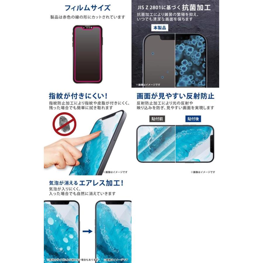 エレコム ELECOM iPhone 13 mini フィルム 指紋防止 反射防止 PM-A21AFLF ネコポス可｜ec-kitcut｜05