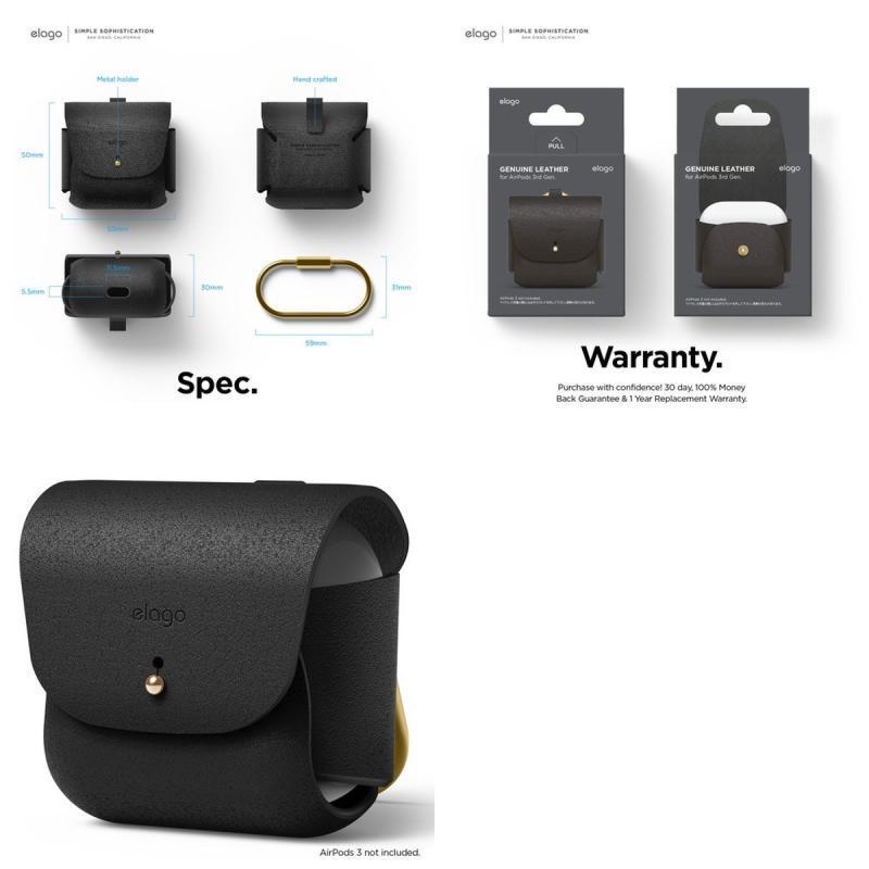 elago elago AirPods 第3世代 LEATHER CASE 本革 カラビナ付 エラゴ