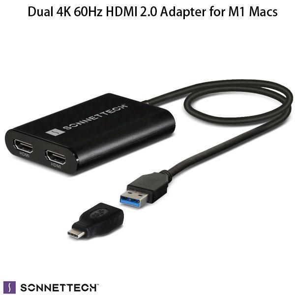 SONNET ソネット テクノロジー Mac M1 / Pro / Max 対応 Dual 4K 60Hz HDMI 2.0 Adapter USB3-DHDMI ネコポス不可｜ec-kitcut