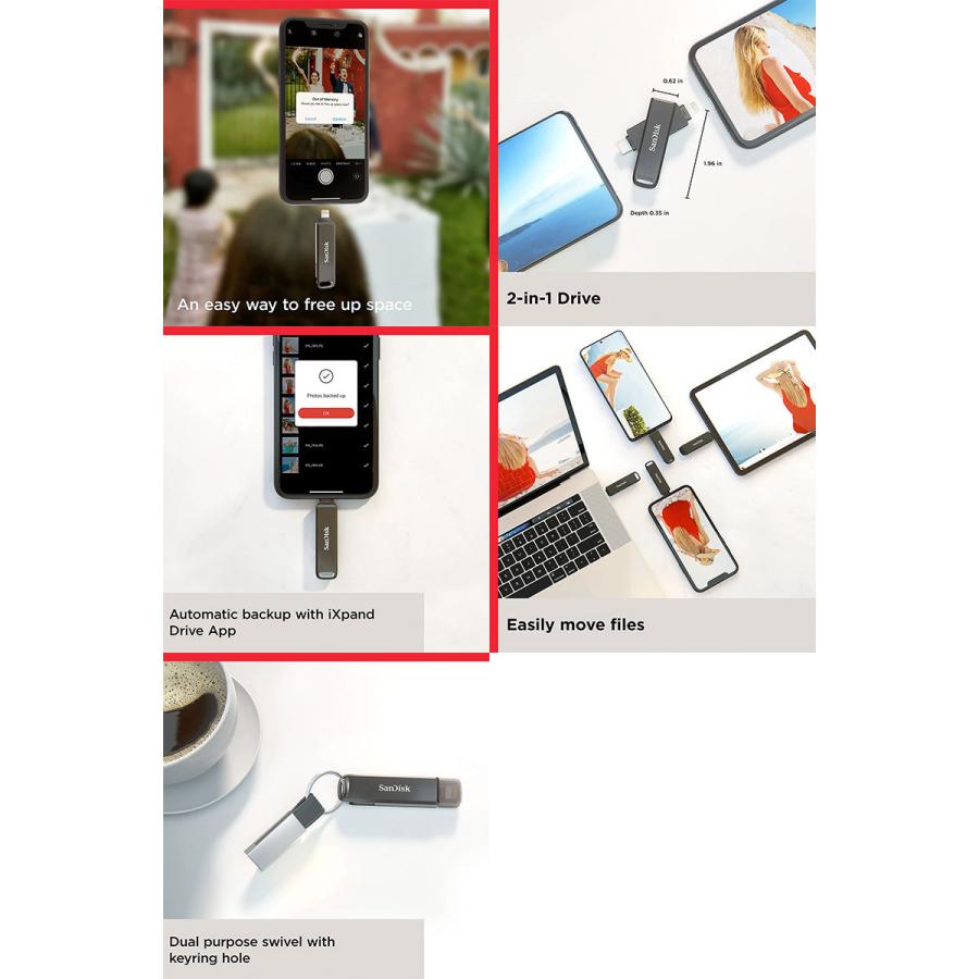 SanDisk サンディスク 256GB iXpand Flash Drive Luxe