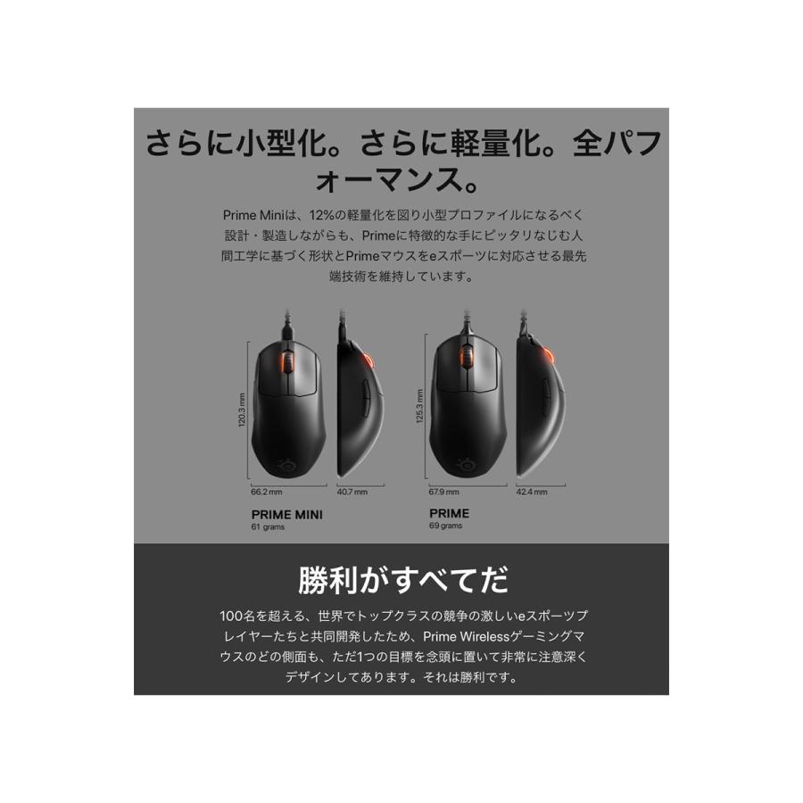 SteelSeries スティールシリーズ Prime Mini 有線 ゲーミングマウス 62421J ネコポス不可｜ec-kitcut｜03