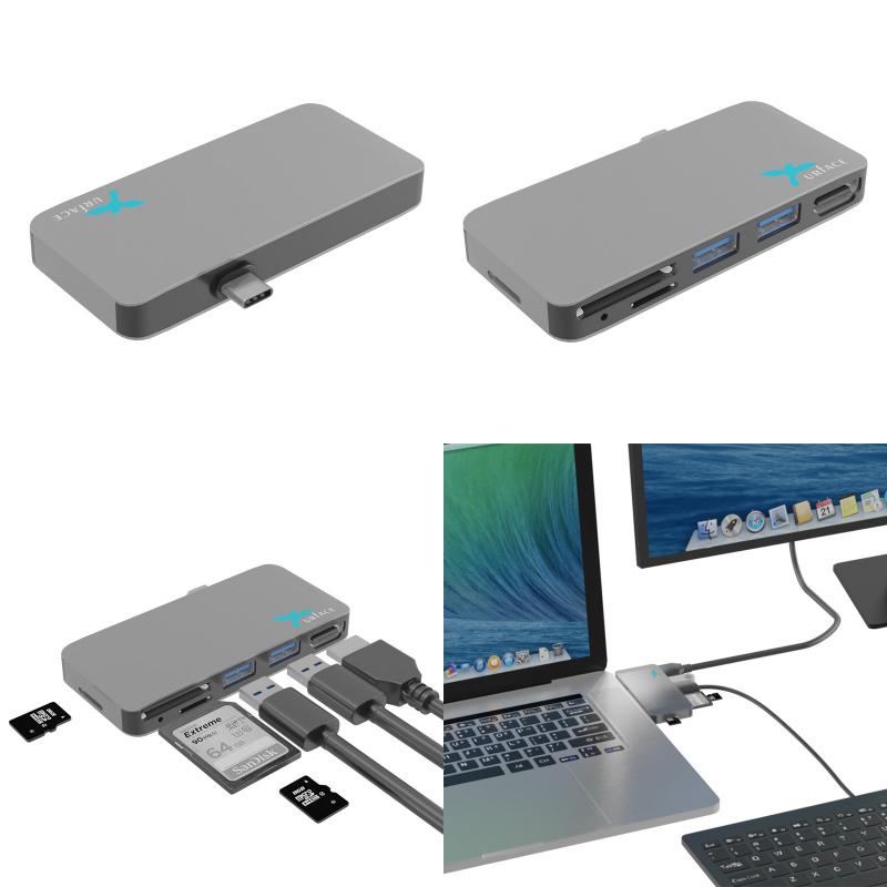 IMMEDIA 6in1 Docking USB Type-C Hub & Reader & HDMI for LAPTOP マルチハブアダプタ ドッキングステーション メタルケース ネコポス不可｜ec-kitcut｜02