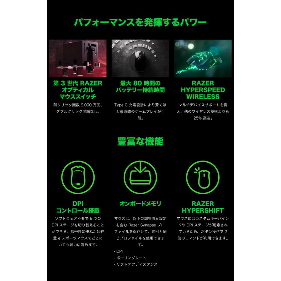 Razer Viper V2 Pro 有線 / ワイヤレス 両対応 ゲーミングマウス レーザー ネコポス不可｜ec-kitcut｜09