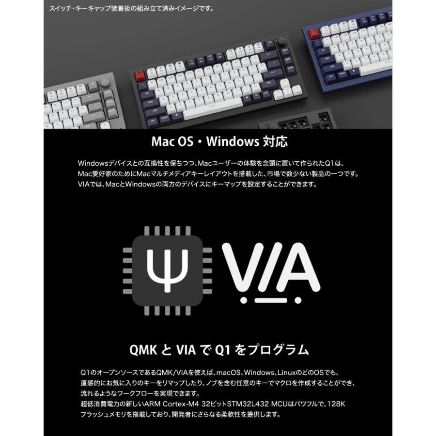Keychron Q1 V2 QMK カーボンブラック Mac英語配列 有線 テンキーレス 