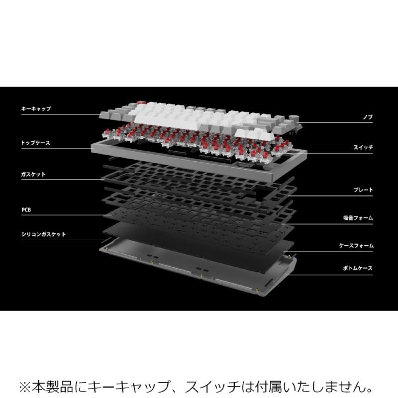 Keychron Q1 V2 QMK ネイビーブルー Mac英語配列 有線 テンキーレス ベアボーン スイッチ キーキャップなし RGBライト ノブバージョン ネコポス不可｜ec-kitcut｜03